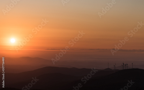 wind turbines in the clouds