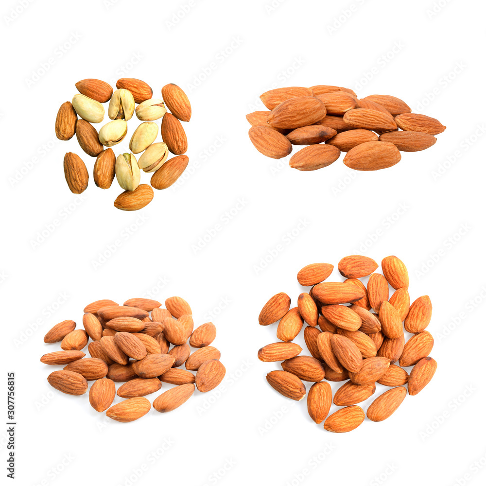 Almond. Nuts isolated on white background Almond. Nuts isolated on white background