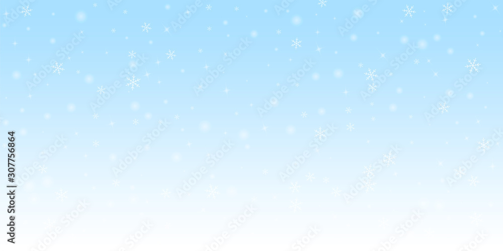 Sparse glowing snow Christmas background. Subtle f