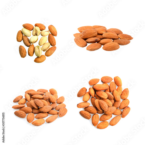 Almond. Nuts isolated on white background