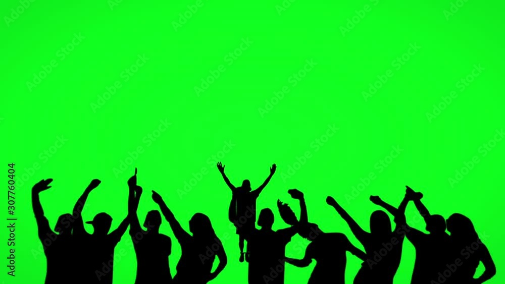 Silhouette of dancing people on green screen. Silhouette of dancing people on green screen.