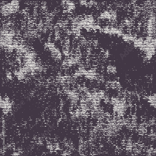 Monochrome Irregular Noisy Woven Effect Textured Background. Rough Graphic Distressed Weave Effect Seamless Pattern. Vector Repeat Tile EPS 10