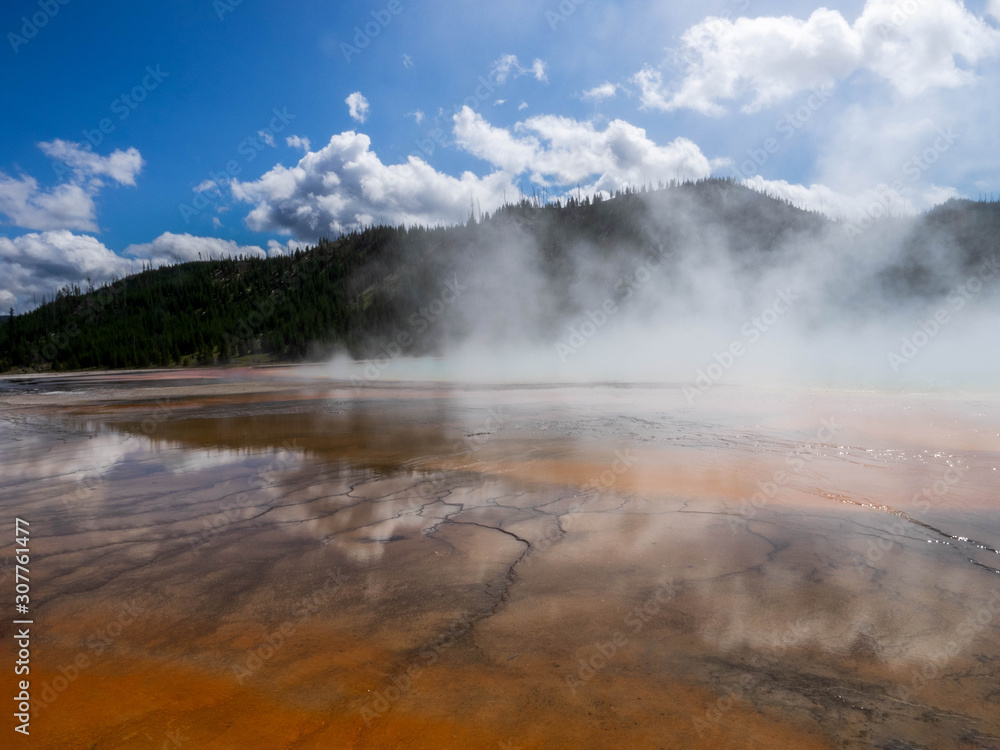 geysers letting off steam in the national park