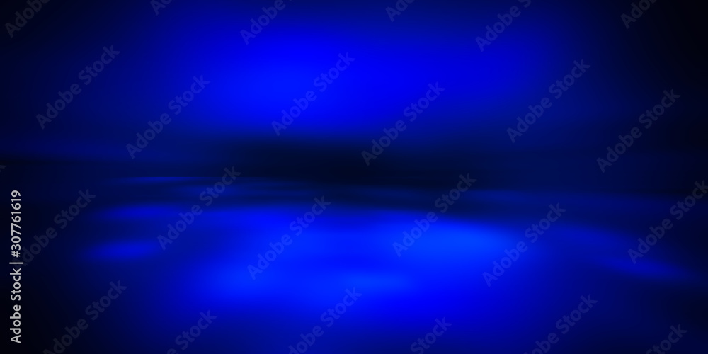 perspective floor backdrop Dark blue room studio with light blue gradient spotlight backdrop background for display your product or artwork 