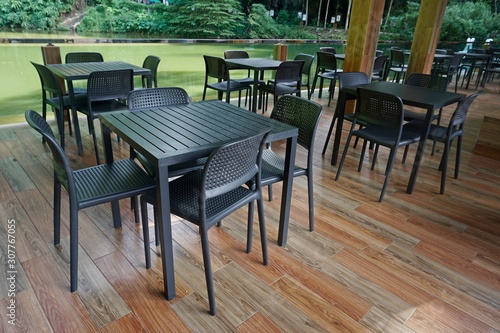 tables and chairs in cafe