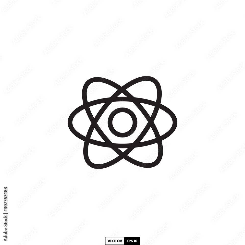 Atom icon, design inspiration vector template for interface and any purpose Atom icon, design inspiration vector template for interface and any purpose