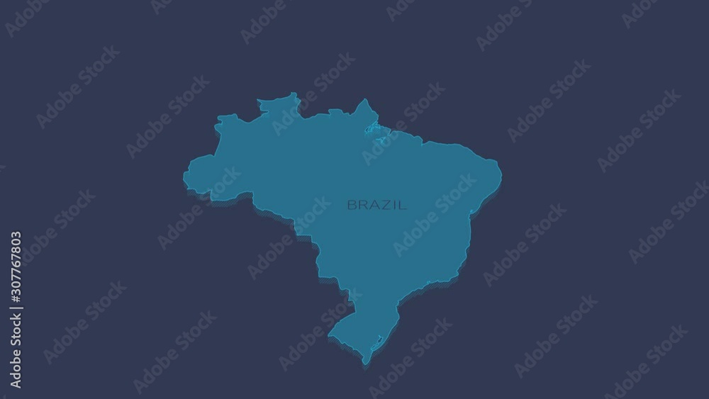 Brazil animated map with alpha channel. Brazil animated map with alpha channel.