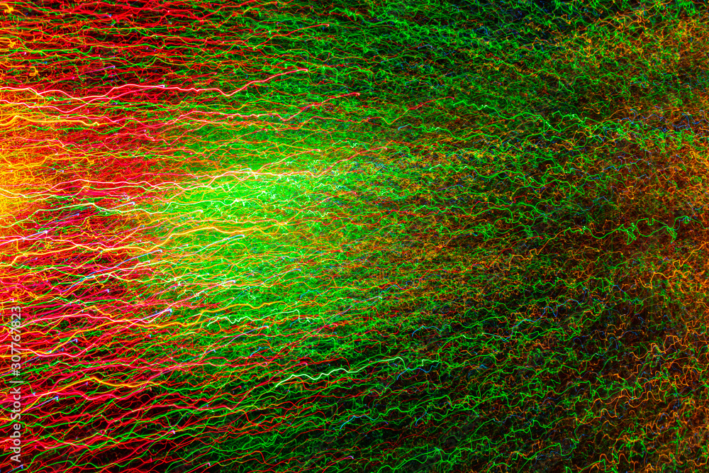 Obraz premium Abstract wavy lines of colorful light warm cast