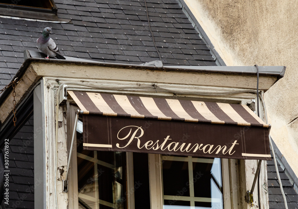 French restaurant awning
