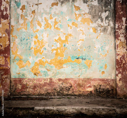 Photography peeling painted cemnet wall