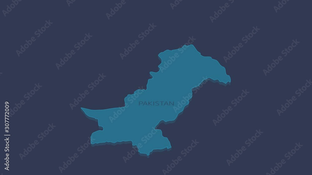 Pakistan animated map with alpha channel. Pakistan animated map with alpha channel.