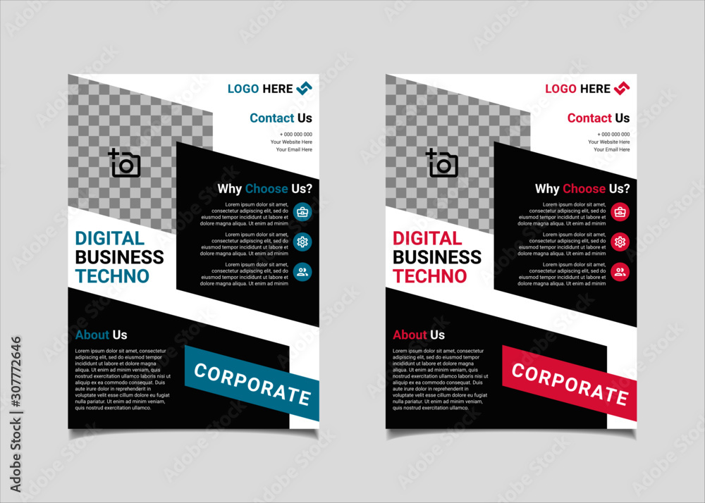 Business flyer template vector design, A4 brochure template blue and pink geometry shapes used for business poster layout, IT Company flyer, corporate banners, and leaflets Business flyer template vector design, A4 brochure template blue and pink geometry shapes used for business poster layout, IT Company flyer, corporate banners, and leaflets