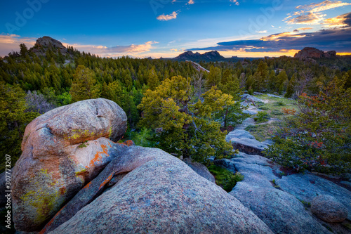 The rock formations of Vedauwoo in the Medicine Bow National Forest near Laramie, Wyoming photo