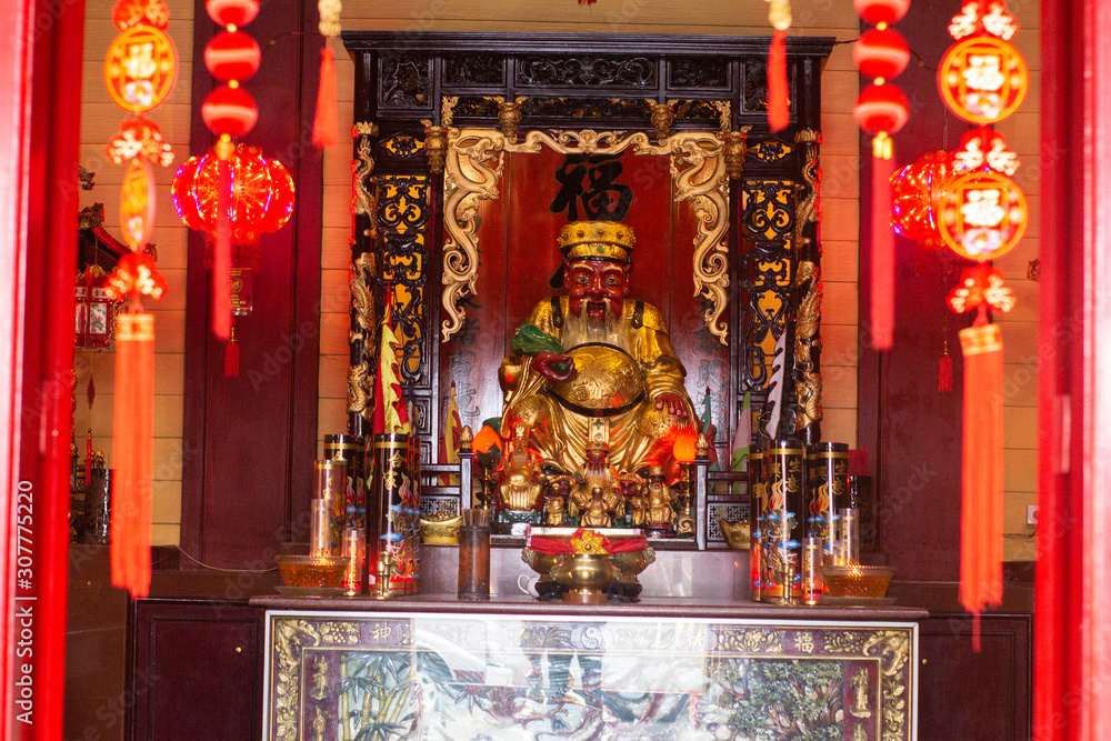 an altar at a Chinese place of worship