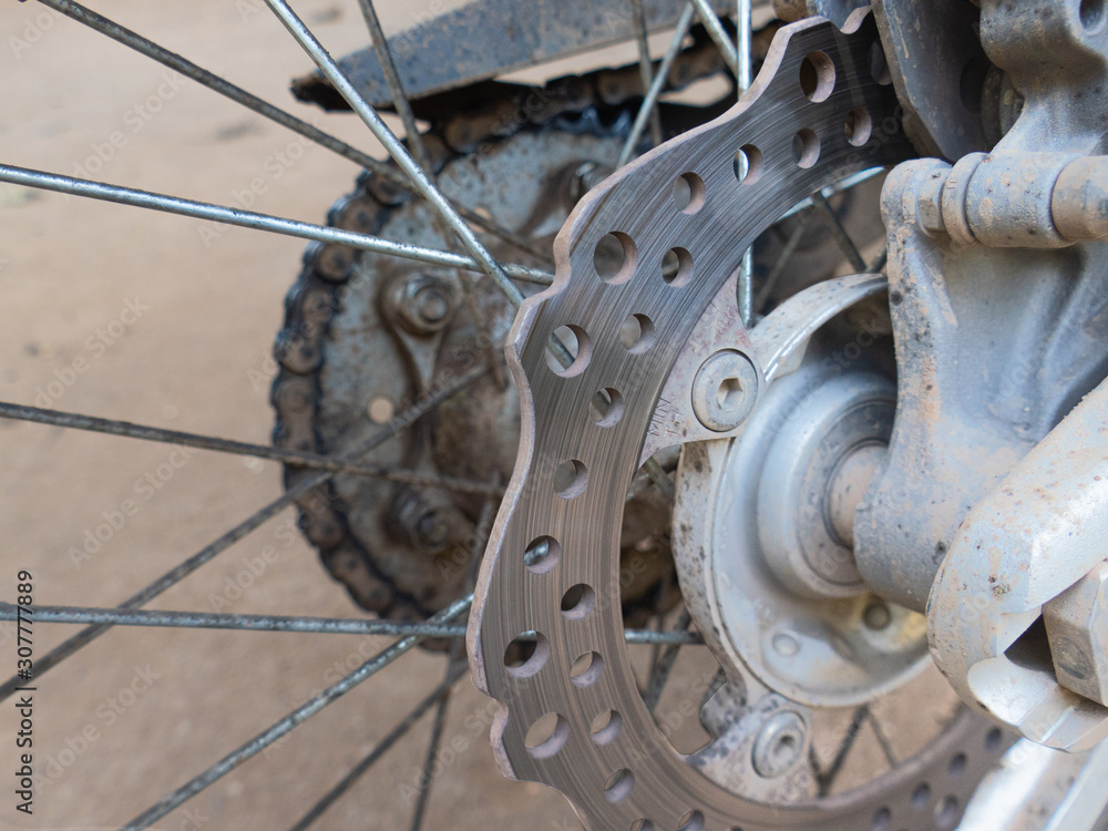 Obraz premium Motorcycle rear disk brake