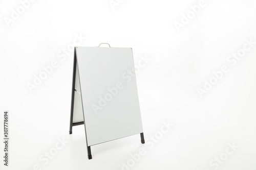Sandwich or blank folding sign on white background  photo