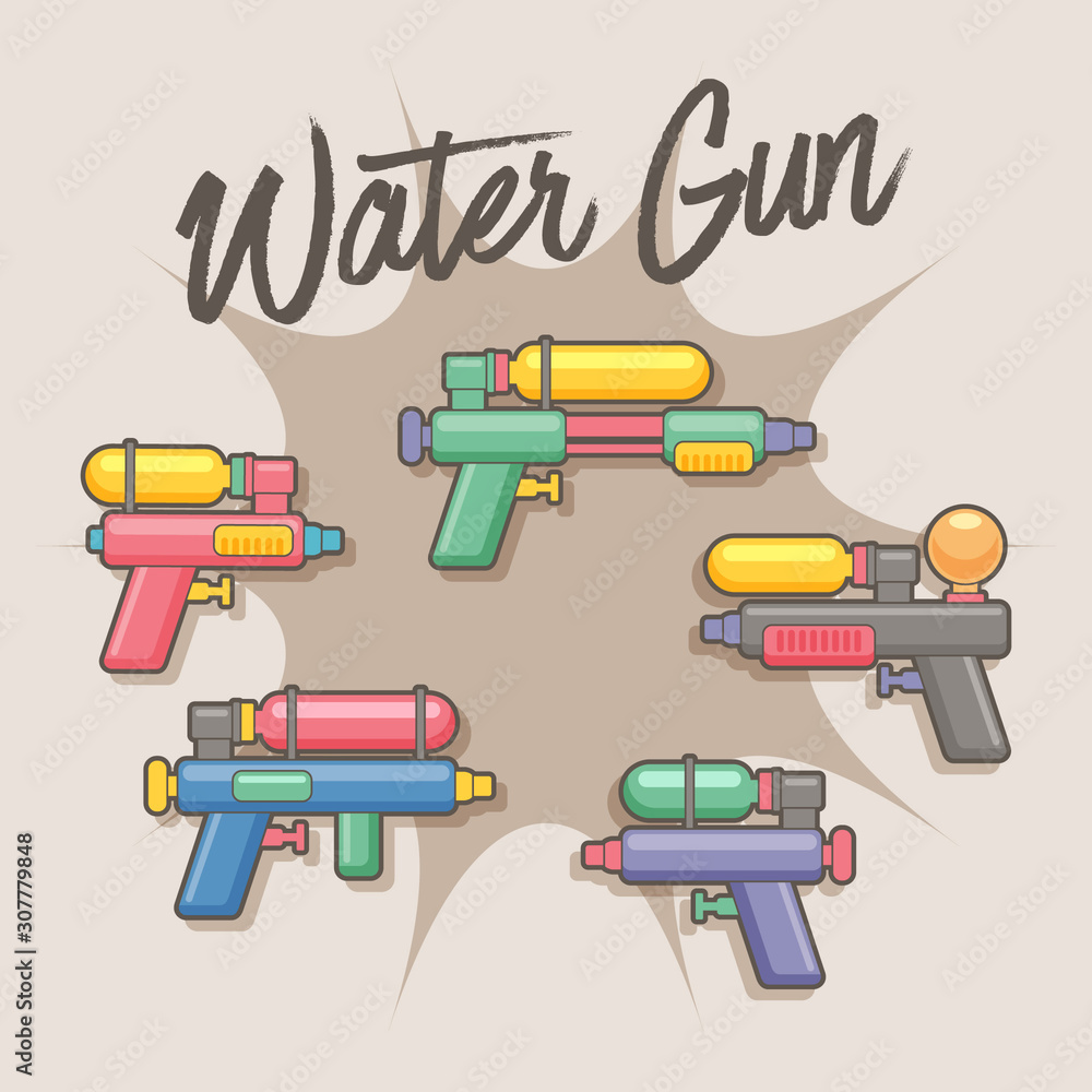 Water Gun, Songkran Festival, Toys, Kids, Vector Illustration, Banner ...