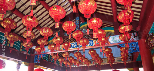 Wallpaper Mural chinese red lanterns as decoration and a characteristic in a conghucu temple Torontodigital.ca