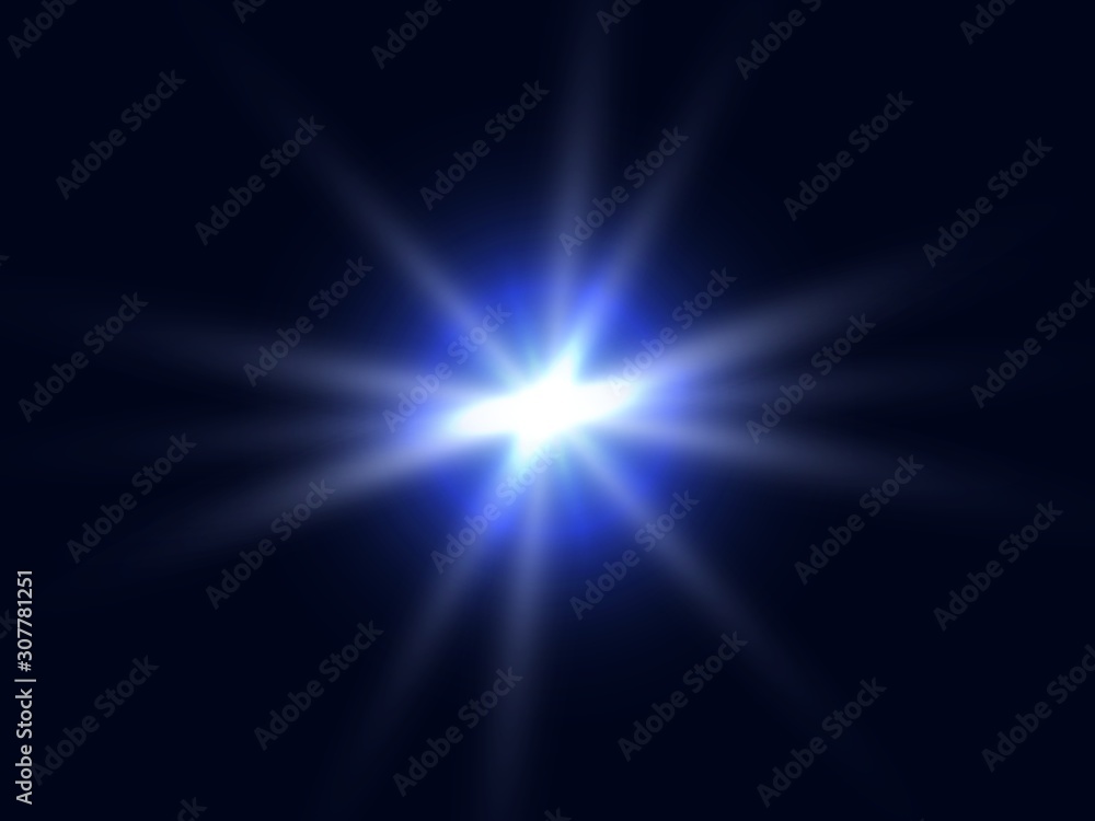 Lens flare. Light glow effect. Isolated vector illustration.