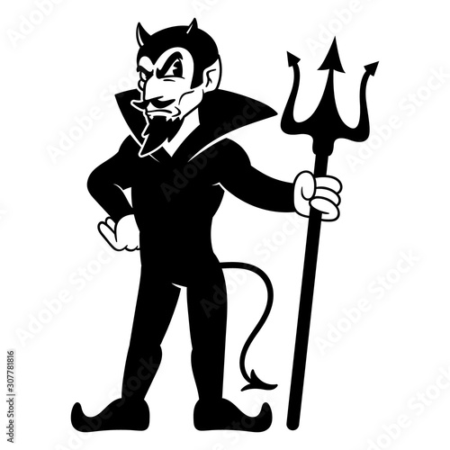 Cartoon Classic Devil Mascot Illustration