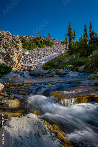 Summer afternoon along a meandering alpine stream in the Snowy Range Mountains of Wyoming