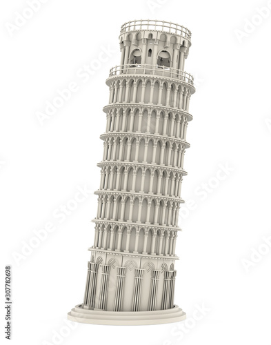 Fototapeta Leaning Pisa Tower Isolated