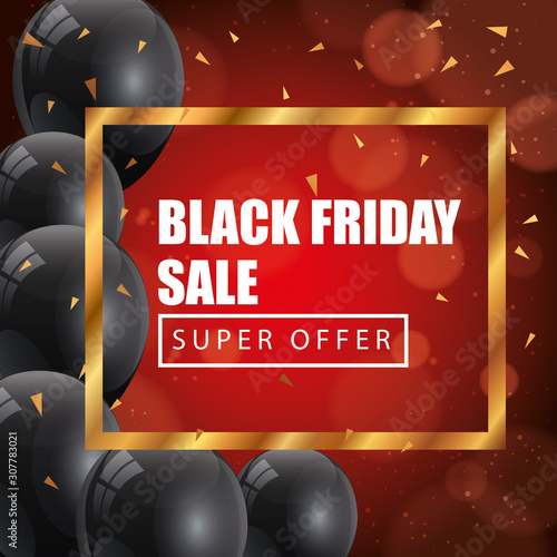poster black friday poster with super offer lettering vector illustration design