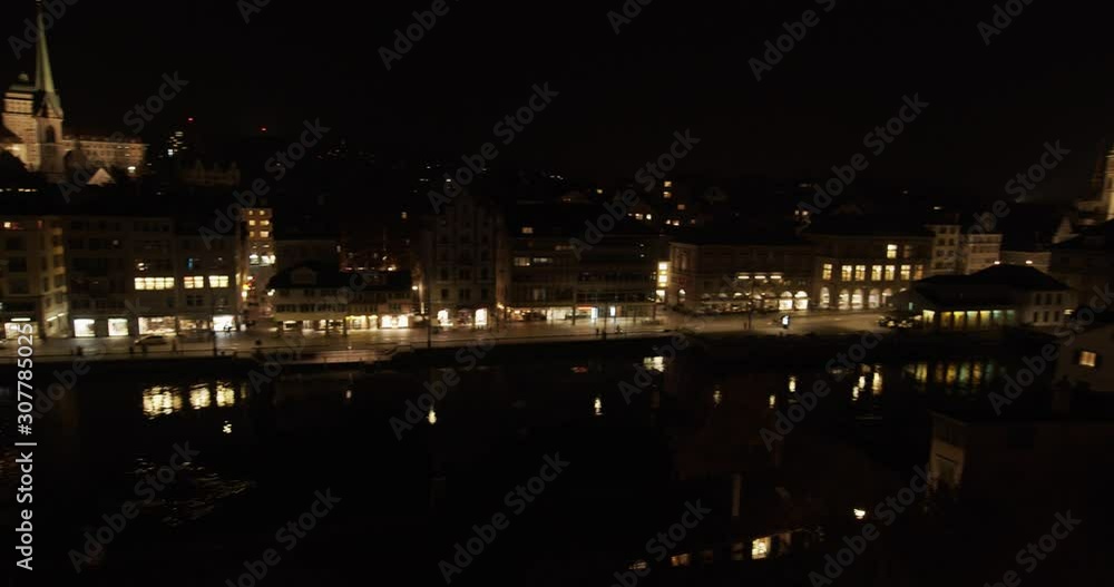 Zurich downtown at night. Beauty shot. Zurich downtown at night. Beauty shot.