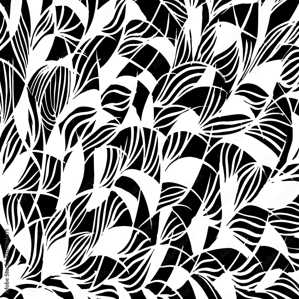 Fototapeta premium Grunge brush pattern. Texture. White and black vector.