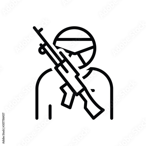 Black line icon for terror