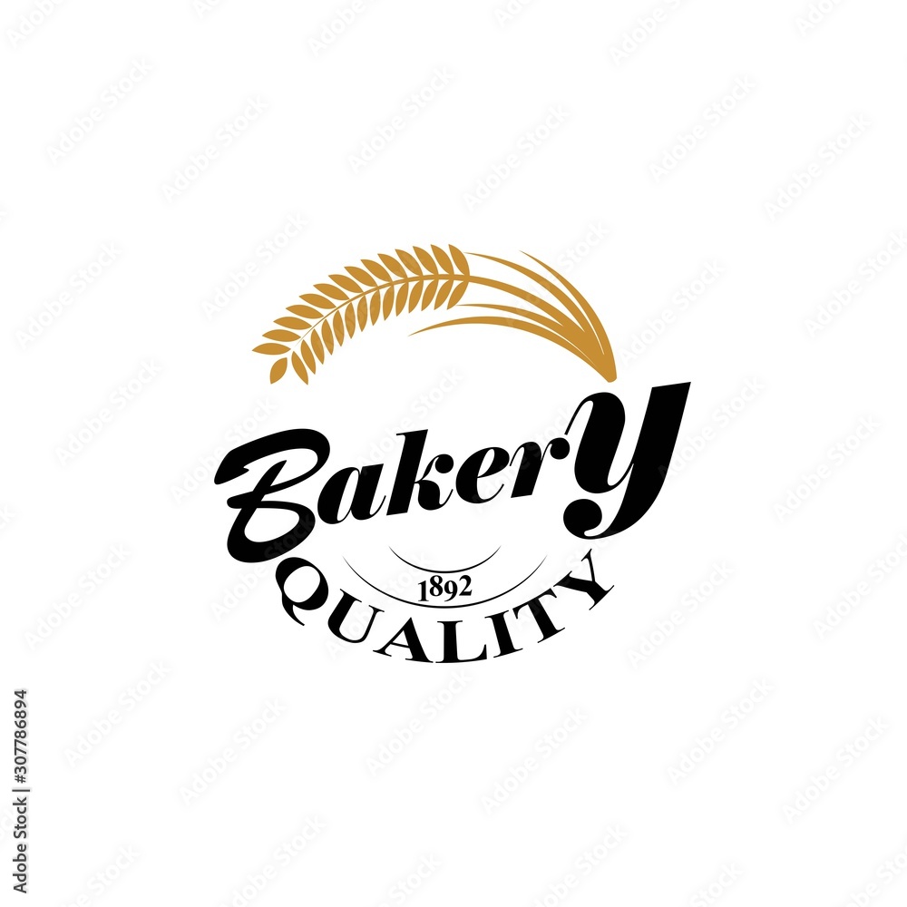 Bakery hand written lettering logo, label, badge, emblem.