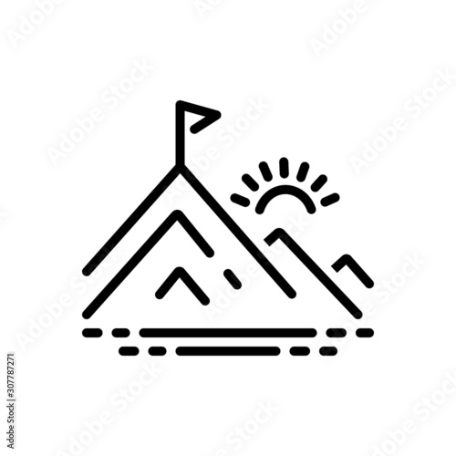 Black line icon for peak 