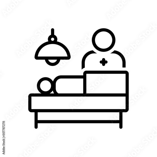 Black line icon for operation 