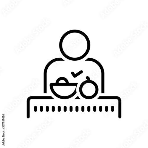 Black line icon for adequate