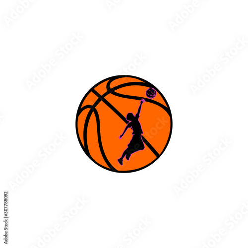 Vector / Image of Professional Basketball with Basketball Players, Clean modern simple look. sport, ball, bounce,