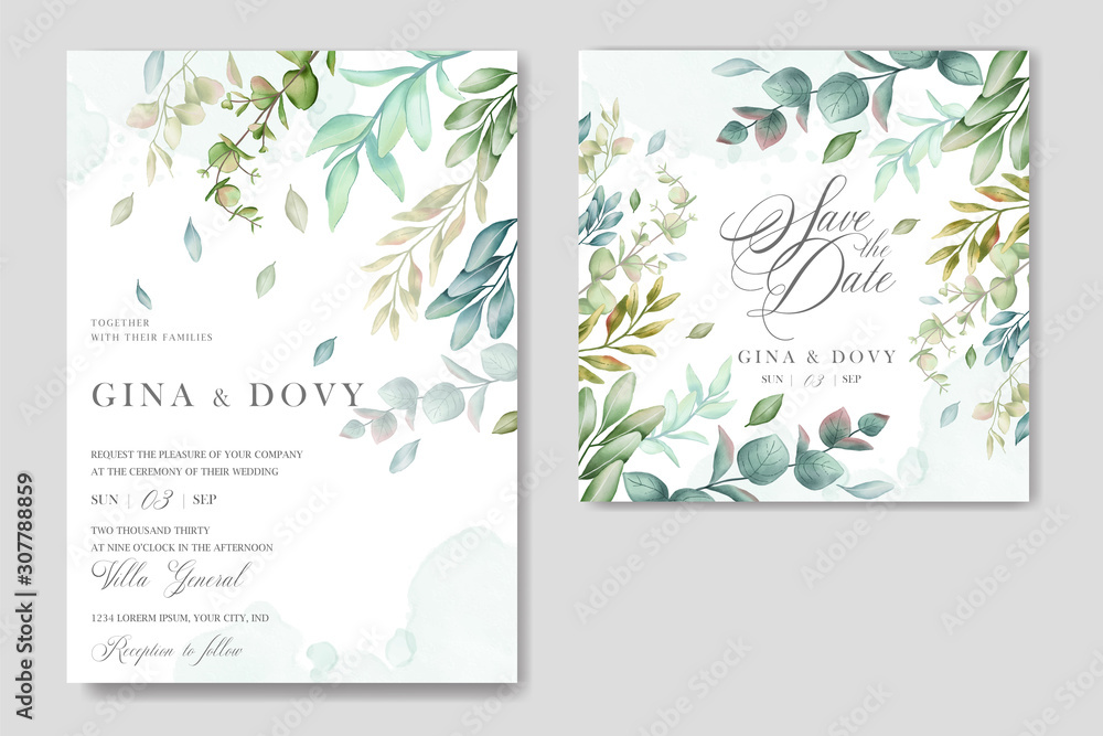Beautiful floral frame for wedding invitation