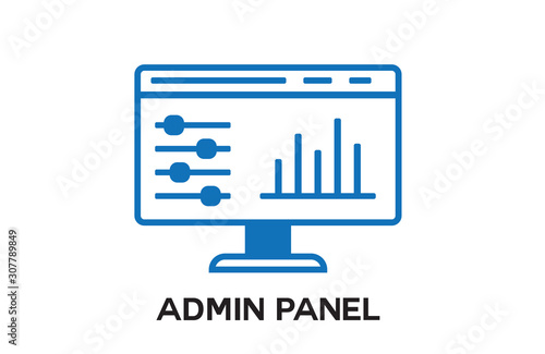 Modern Admin Panel or Dashboard icon vecot