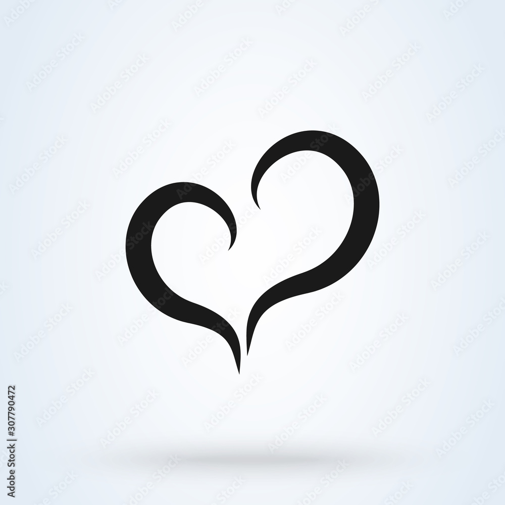Perfect Love symbol heart. Line art Simple modern icon design illustration.