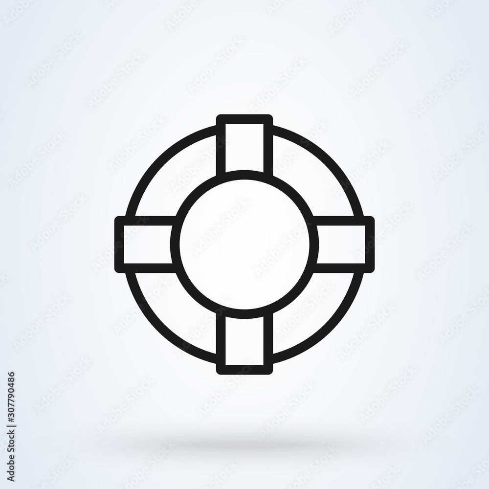 Lifeline Simple . Line art modern icon design illustration. Lifeline Simple . Line art modern icon design illustration.