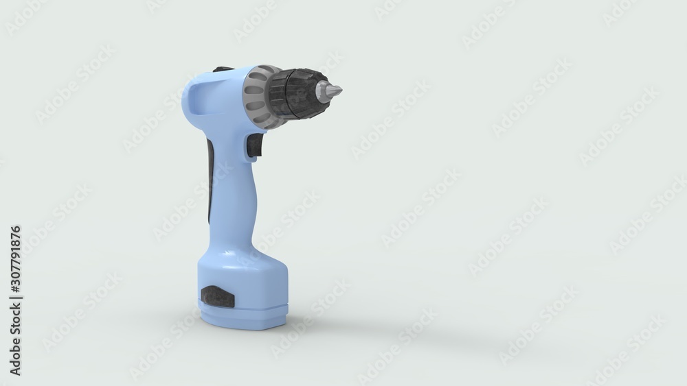 3d rendering of a electric screwdriver isolated in studio background 3d rendering of a electric screwdriver isolated in studio background
