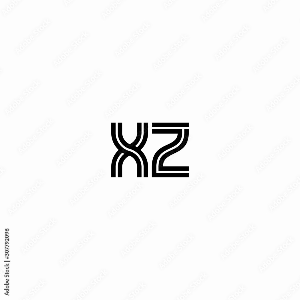 Initial outline letter XZ style template Initial outline letter XZ style template