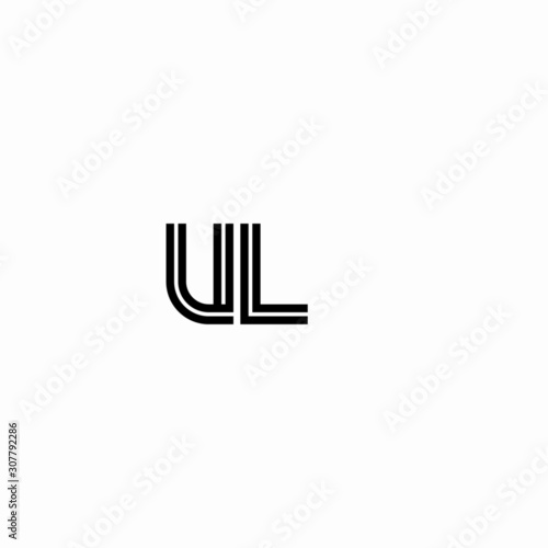 Initial outline letter UL style template 