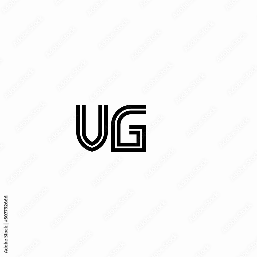 Initial outline letter VG style template Initial outline letter VG style template
