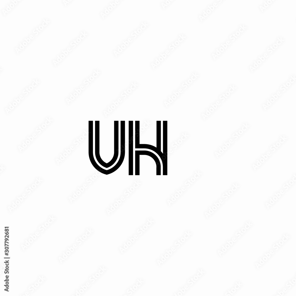 Initial outline letter VH style template Initial outline letter VH style template