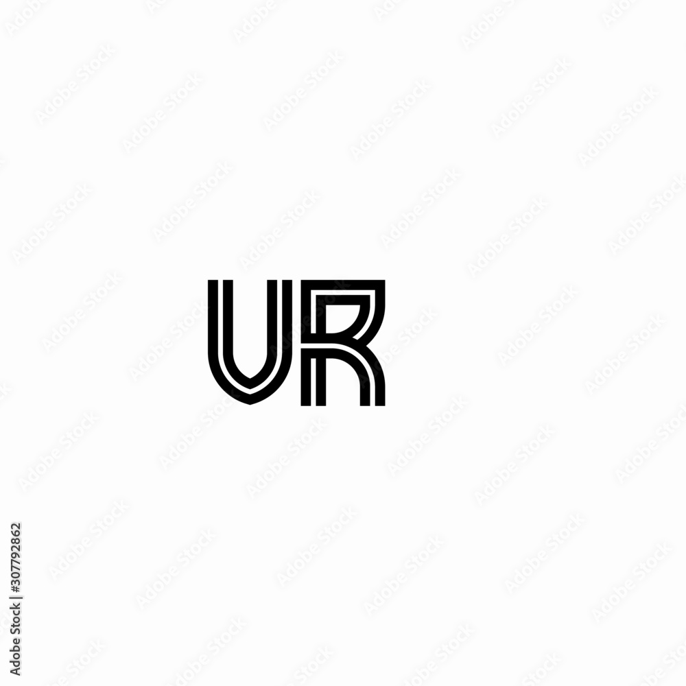 Initial outline letter VR style template	