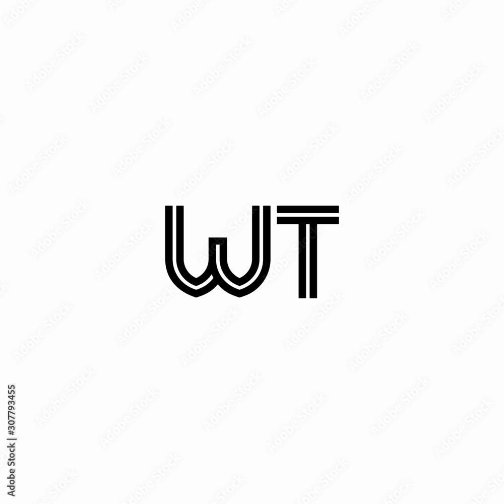 Initial outline letter WT style template Initial outline letter WT style template