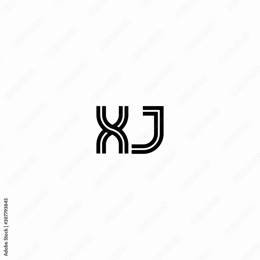 Initial outline letter XJ style template Initial outline letter XJ style template