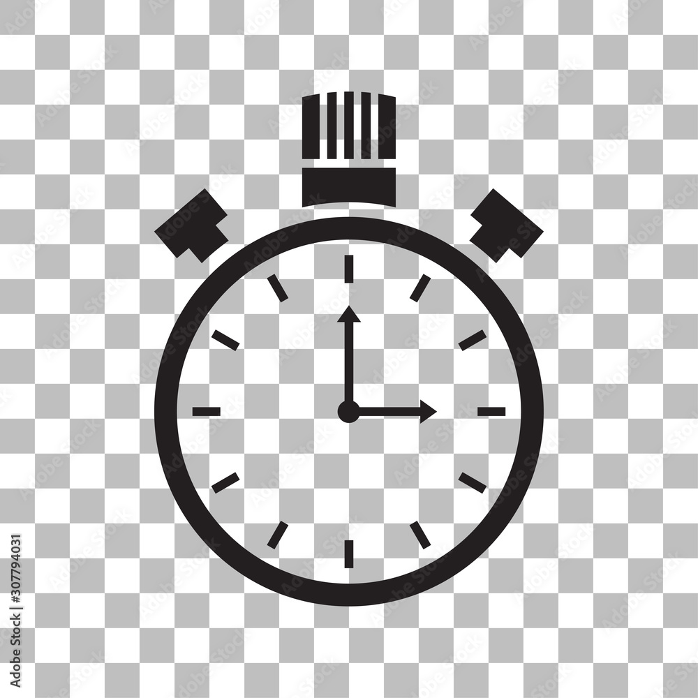 Time icon with a white background, Clock symbol, Stopwatch sign, vector ...