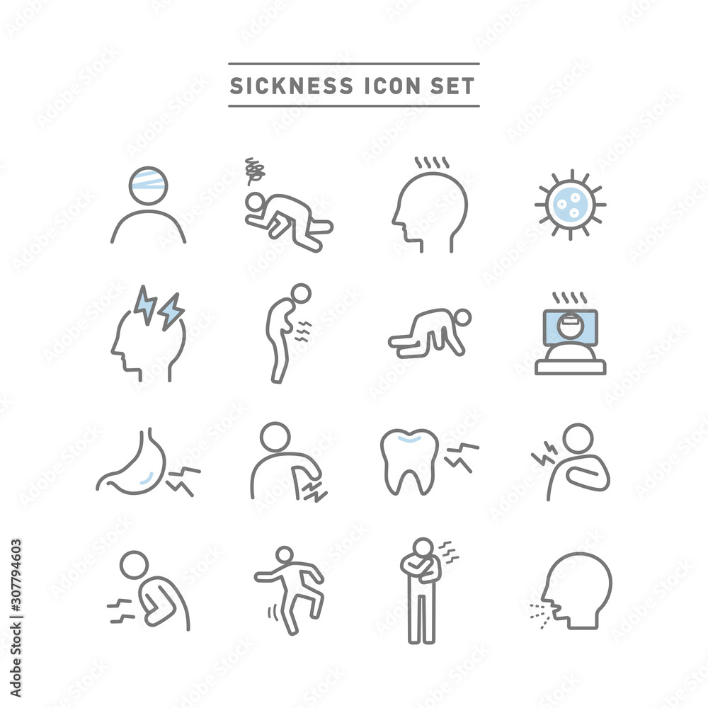 SICKNESS ICON SET SICKNESS ICON SET