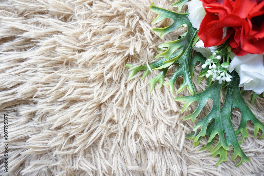 white flower on a furry carpet 
